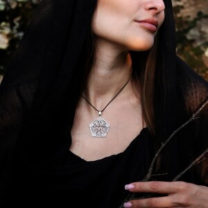 Collar de pentagrama de plata de ley – Cinco elementos, pentáculo wiccano imagen 5