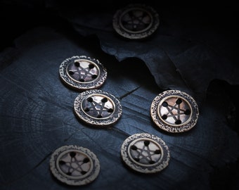 SET Pentagram Button  - Bronze - German Silver
