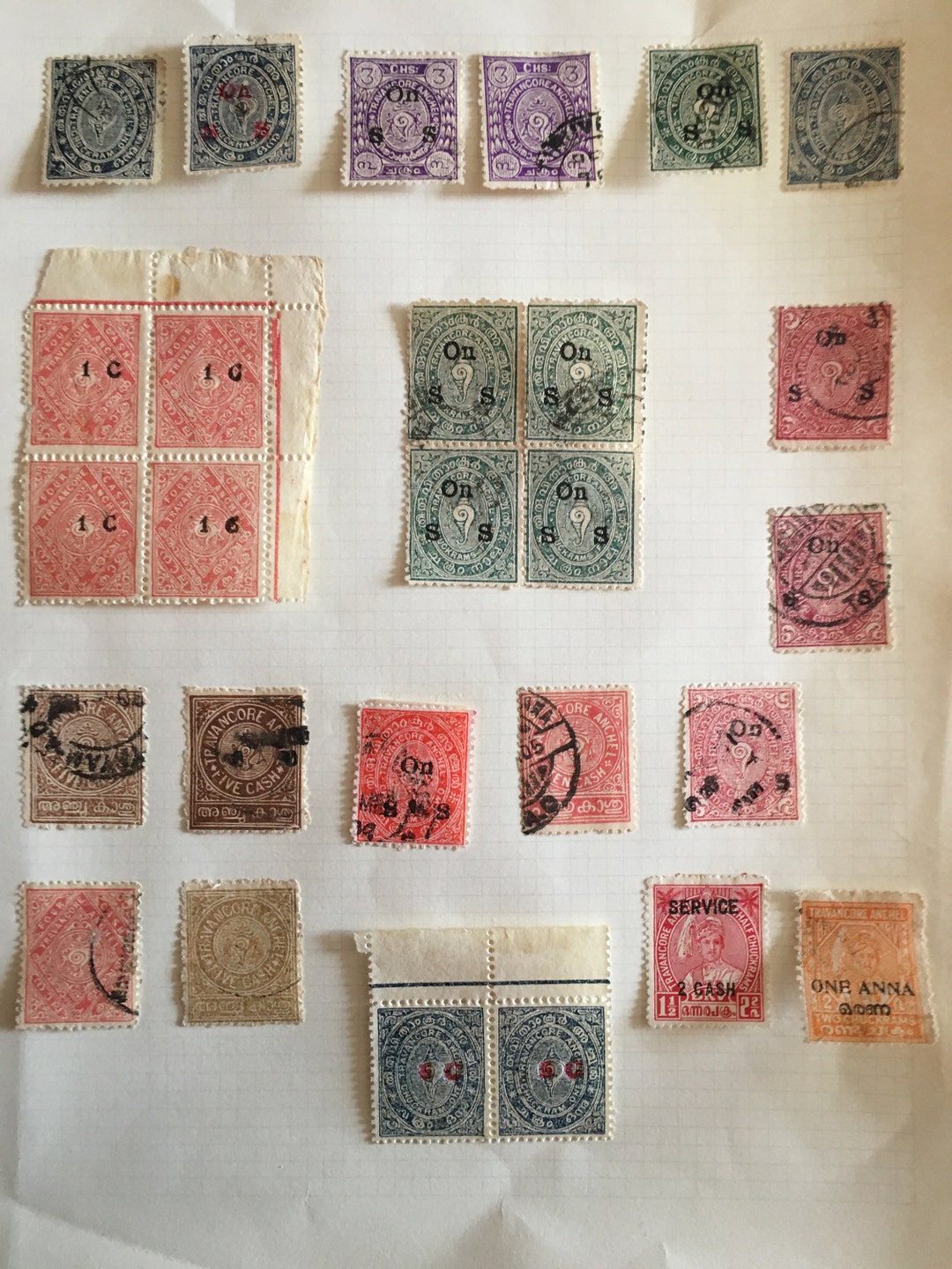 Travancore Stamps Etsy
