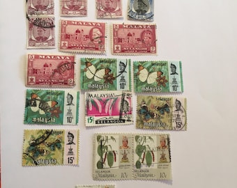 Gebrauchte Selangor Stempel: Malaya Sammlung, Schmetterlinge, Moscheen, Flora, Fauna