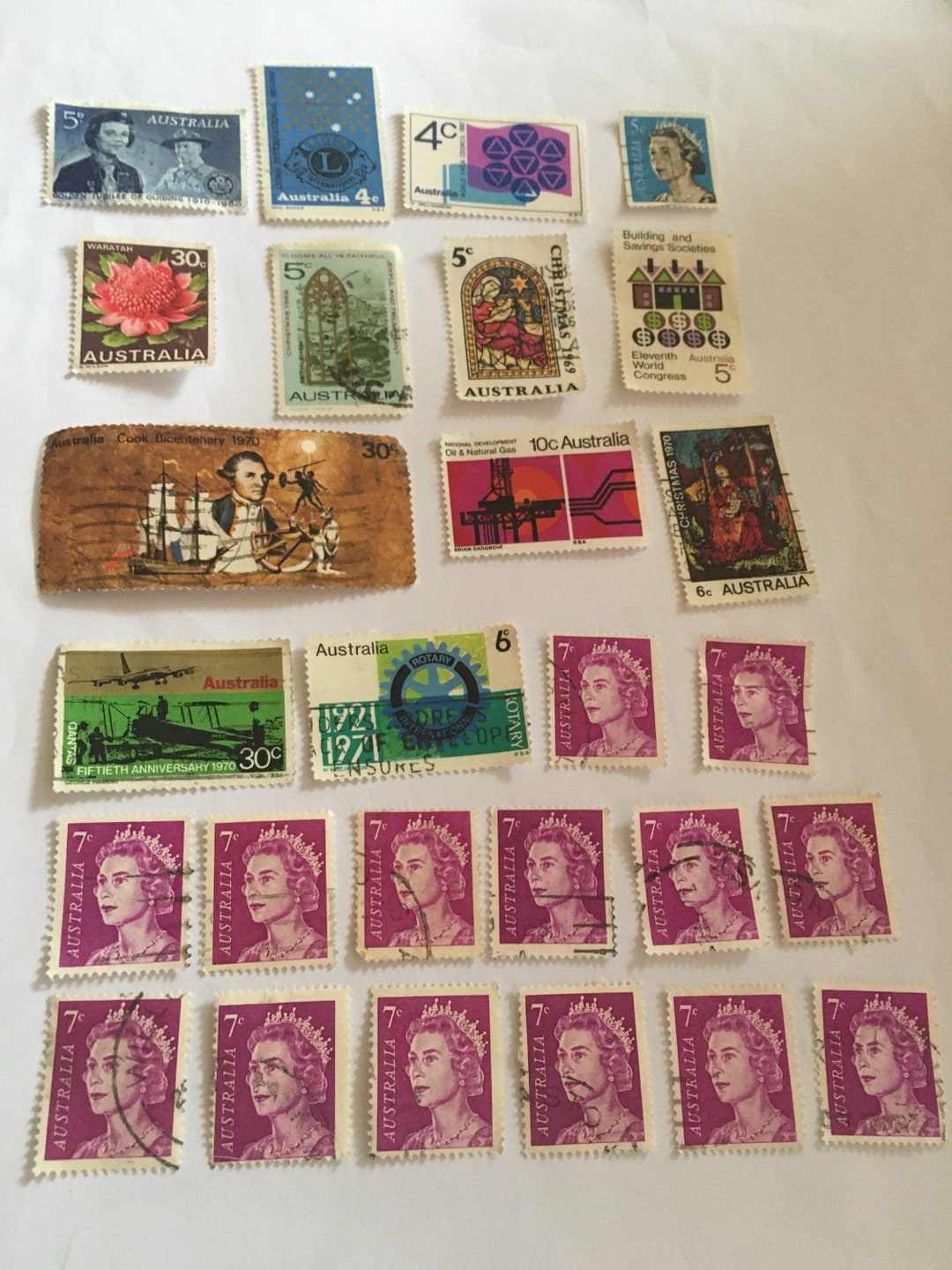オーストラリアの使用済み切手コレクション - 27枚セット - Etsy 日本