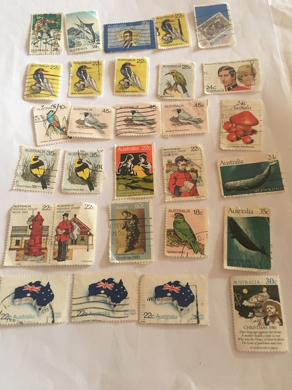 オーストラリアの使用済み切手：29枚のコレクション - Etsy 日本