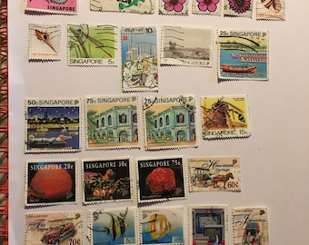 Gebraucht Singapur Briefmarken Sammlung: 31 Vintage Teile