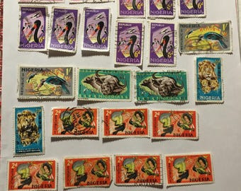 Used Nigeria Stamps Collection: Wildlife, Animals, Birds (31 Stamps)