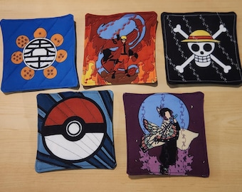 Dessous de verre matelassés sur le thème de l'anime