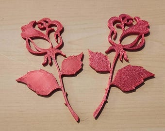 Une seule rose en 2D imprimée en 3D