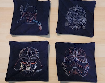 Sous-verres matelassés sur le thème de Star Wars