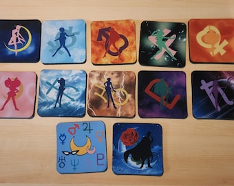 Sailor Moon and Scouts coasters