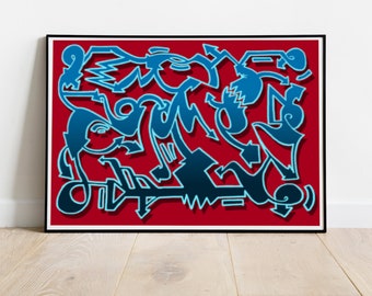 ACE: Red Blue No. 1 Limited edition print Johan G Larsson