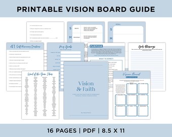 2026 Vision Board Guide, Christian Printable Planner Kit