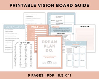 2022 Vision Board Guide, Christian Printable Planner Kit, Printables ...