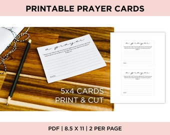 Printable Prayer Cards, Bible Study, Recovery Groups, Church, Christian Planner, Journal | PDF Printable Template, Digital Instant Download