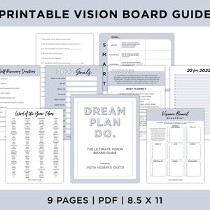 2022 Vision Board Guide, Christian Printable Planner Kit, Printables ...