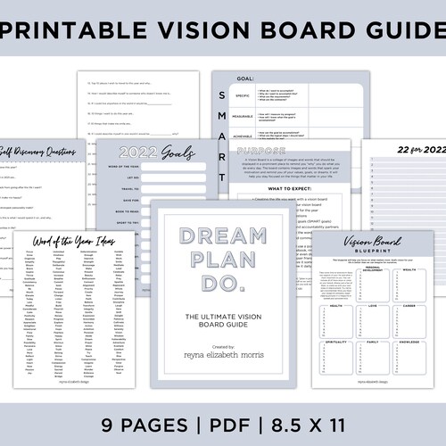 2022 Vision Board Guide Christian Printable Planner Kit - Etsy