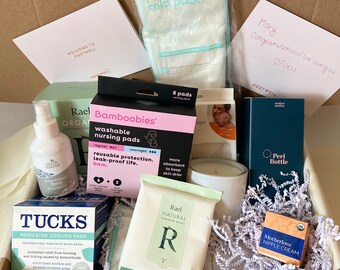 Postpartum Care Gift Box | New Mom Care Package | Personalized | Baby Shower Gift | Birthing Gift