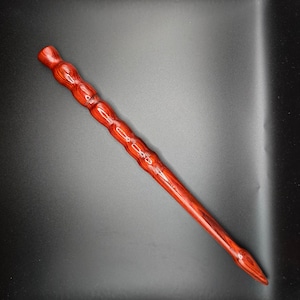 Handmade Redheart and Ebony Wood Wand | Handcrafted Magic Wand | Hardwood Wizard Wand | Nature Wand