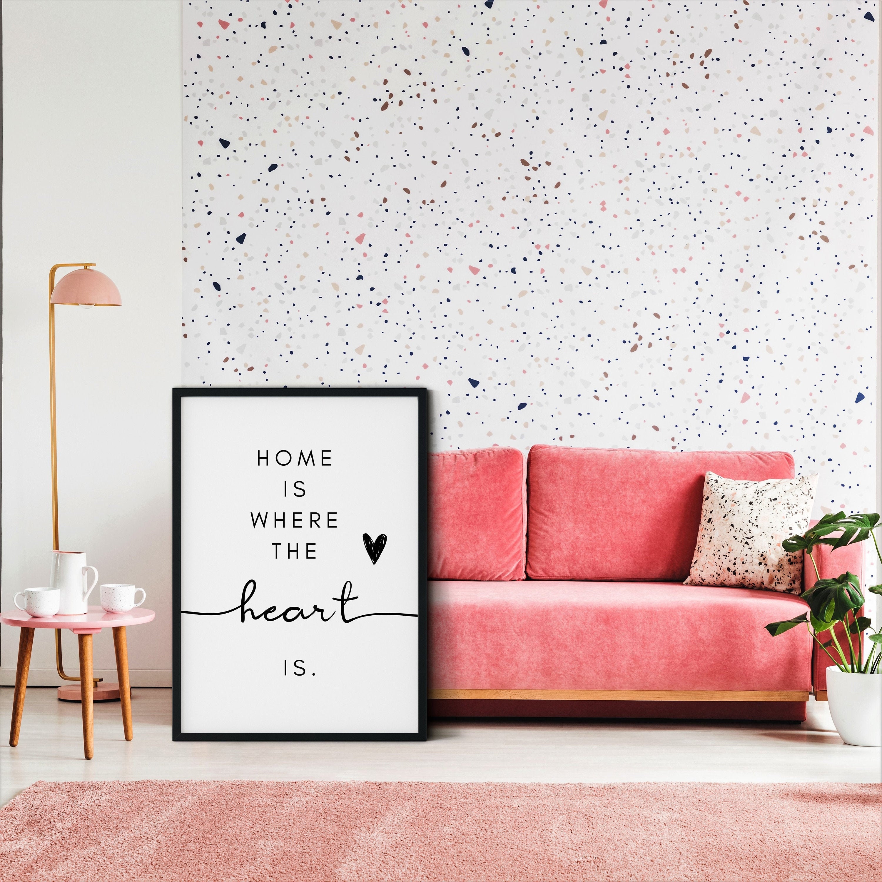 Home is Where the Heart is Printable Art Typography Print | Etsy