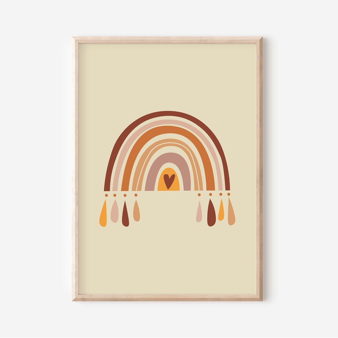 Rainbow Nursery Decor Boho Rainbow Print Boho Nursery Wall - Etsy