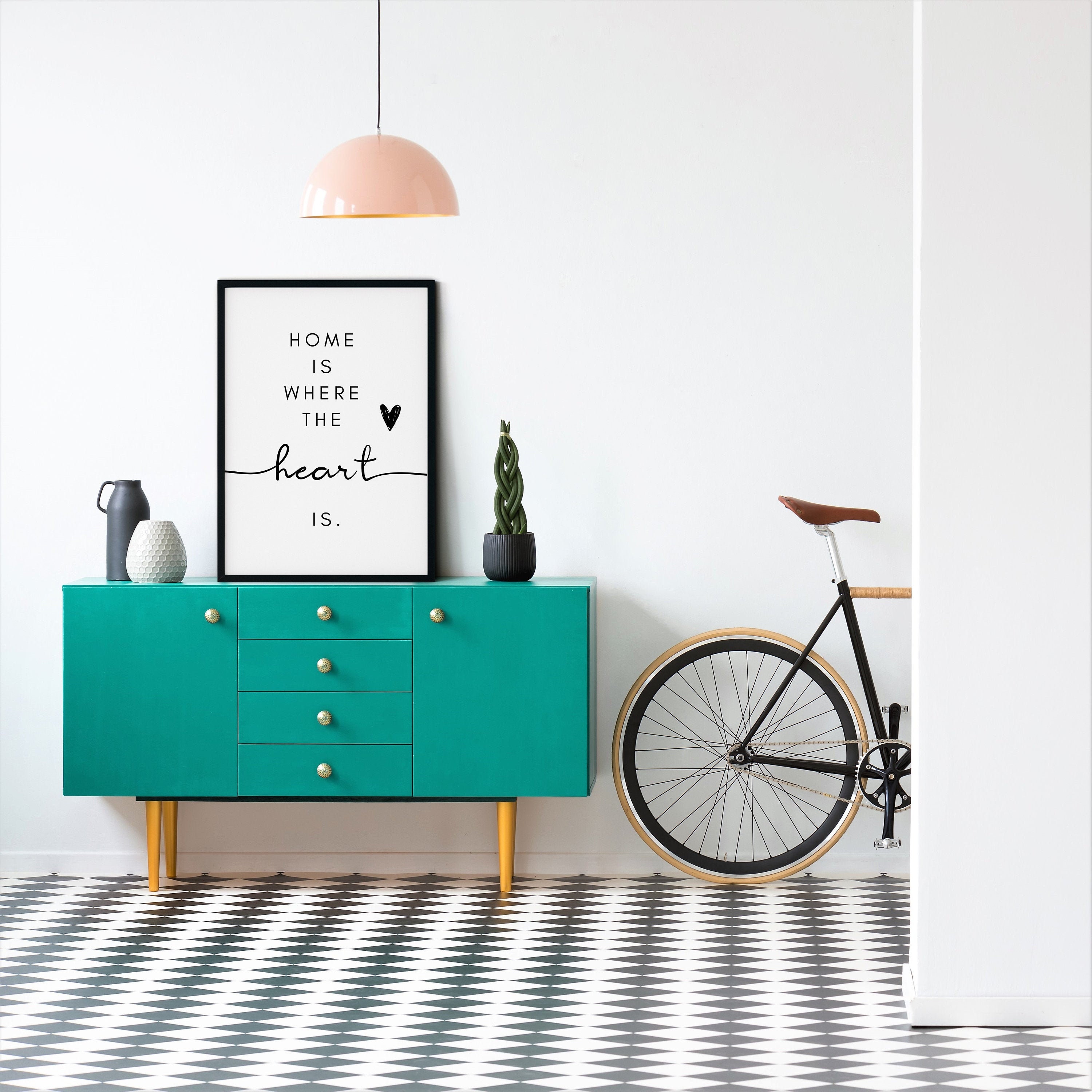Home is Where the Heart is Printable Art Typography Print | Etsy