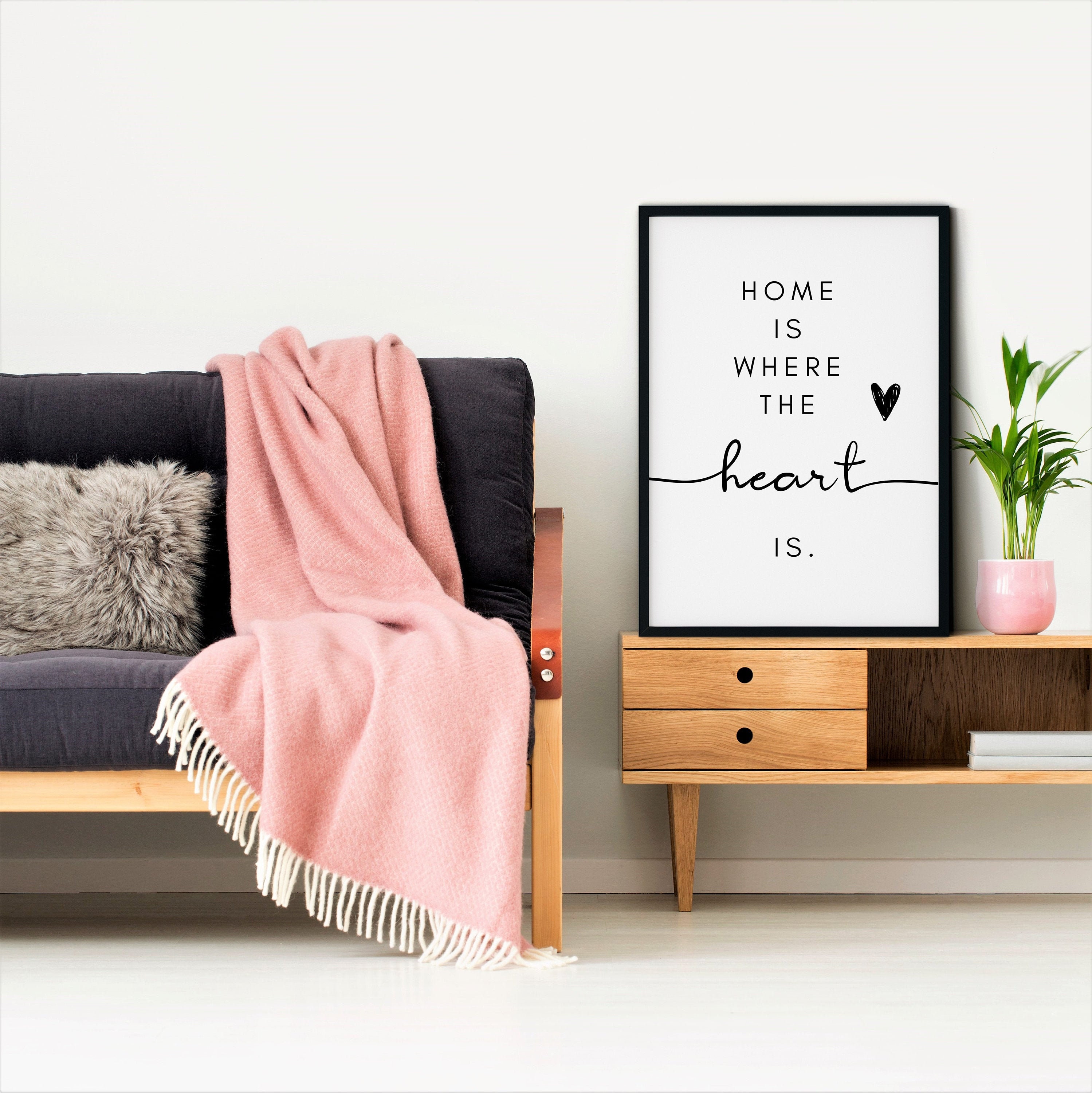 Home is Where the Heart is Printable Art Typography Print | Etsy