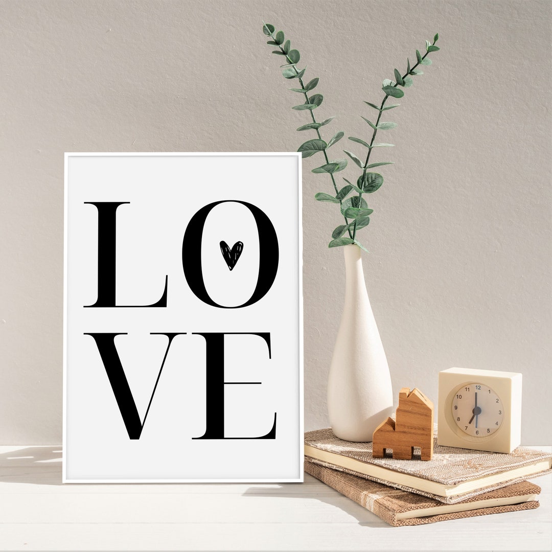 Love Printable Wall Art, Love Print, Love Word Printable, Minimalist ...