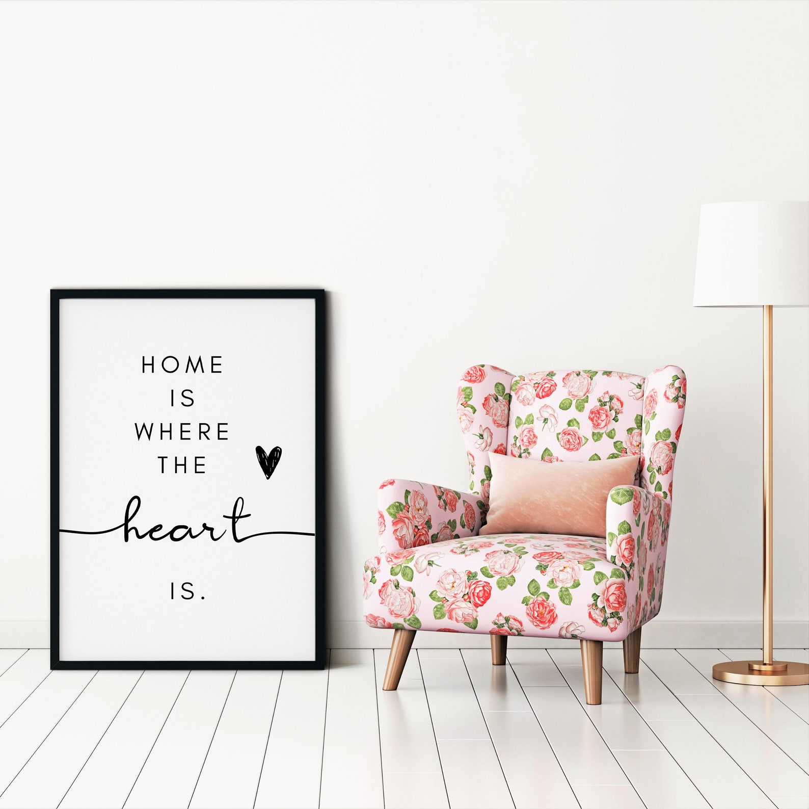 Home is Where the Heart is Printable Art Typography Print | Etsy