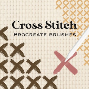 Cross Stitch Procreate Brush Set, 10 Digital Brushes for Embroidery-Inspired Art