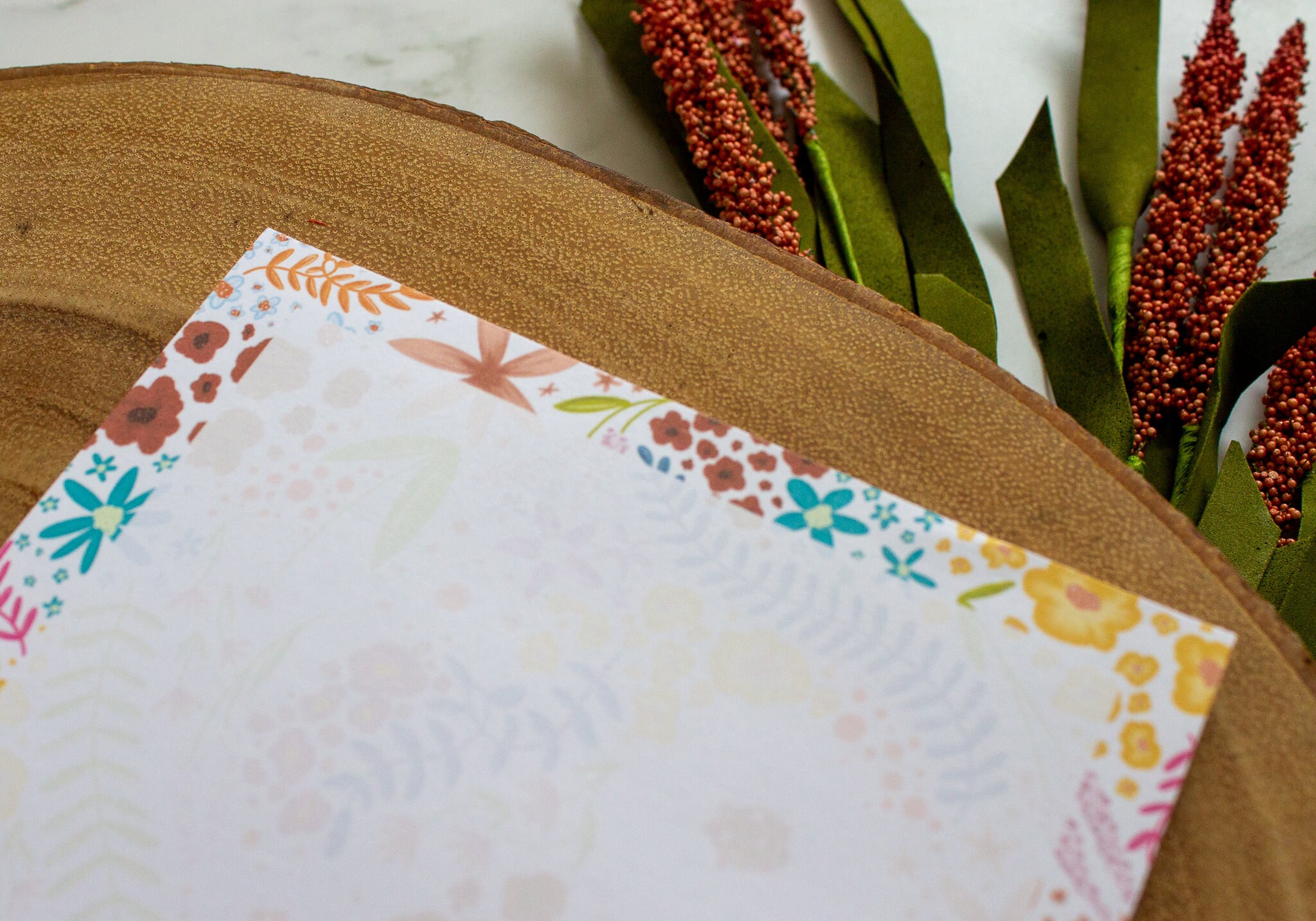Customizable Multi-colored Flowers Notepad - Etsy