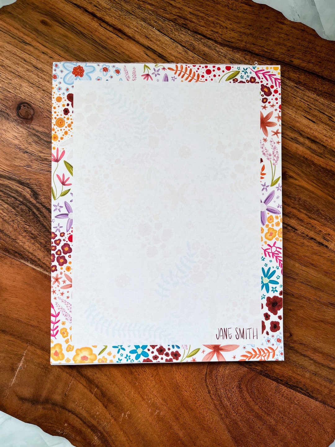 Customizable Multi-colored Flowers Notepad - Etsy