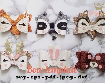 Bundle fall bow templates, set of bow svg templates, Autumn fall bow templates