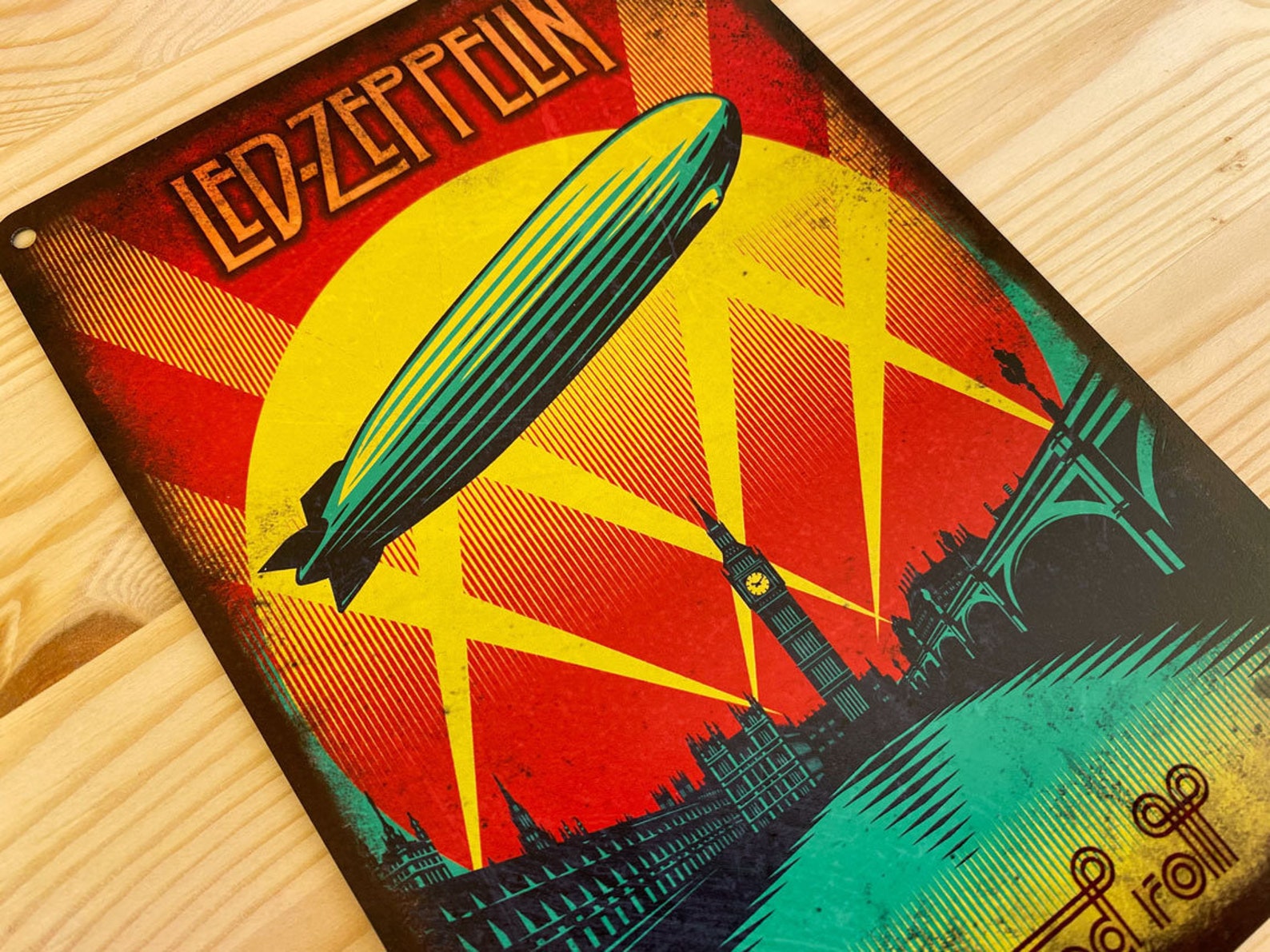 Tin Sign Led Zeppelin Vintage Metal Poster Wall Art Metal Sign Etsy