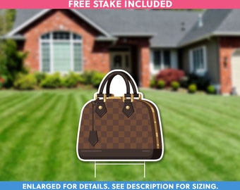 Yellow Designer Handbag Lawn Sign Fashionista Bag lady Yard Sign Outdoor Birthday Party Decoration Shopaholic Birthday Decoration