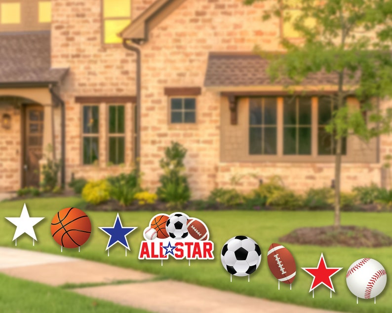 All Star Sports Lawn Signs Package All Star Yard Sign Etsy