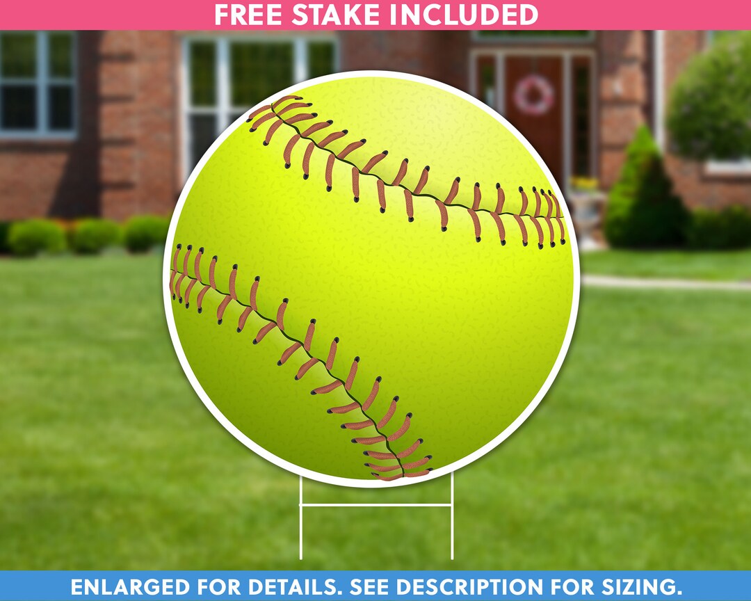 Softball Lawn Sign Softball Party Decorations Softball Etsy
