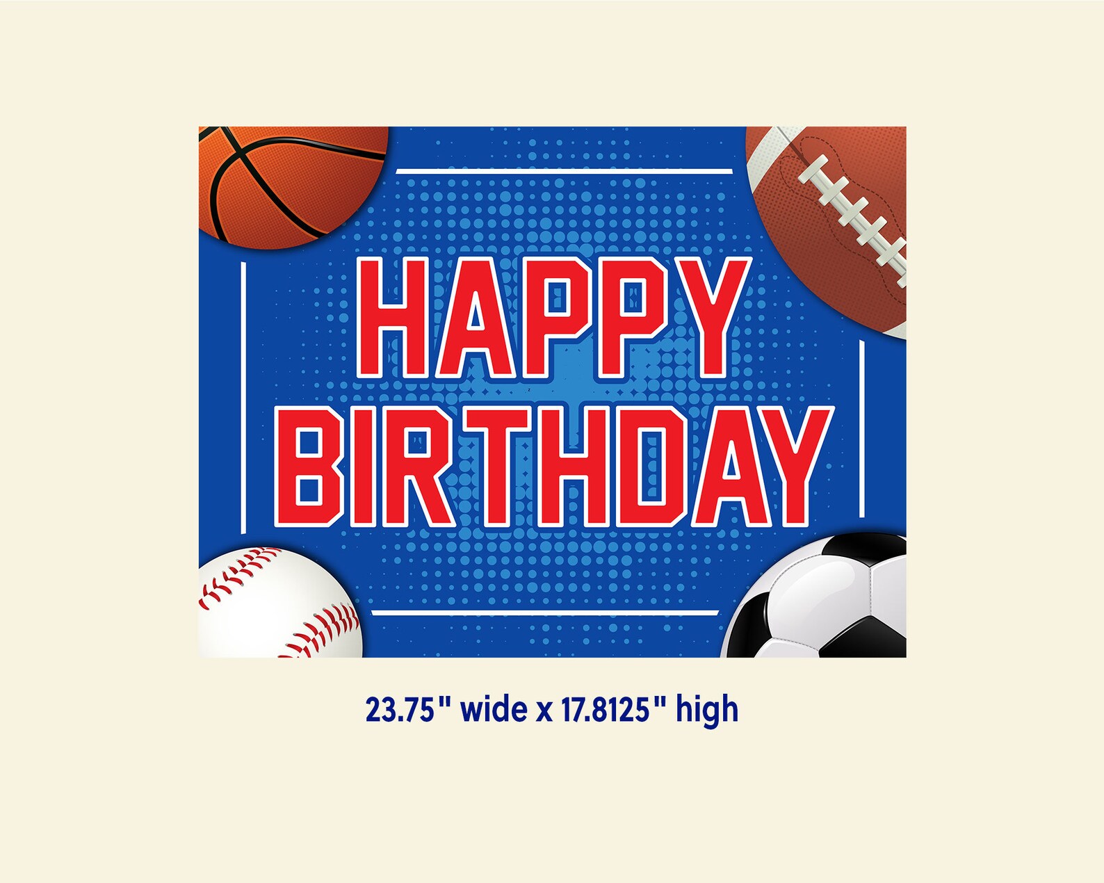 Happy Birthday Sports 18 X 24 Yard Card Sports Etsy