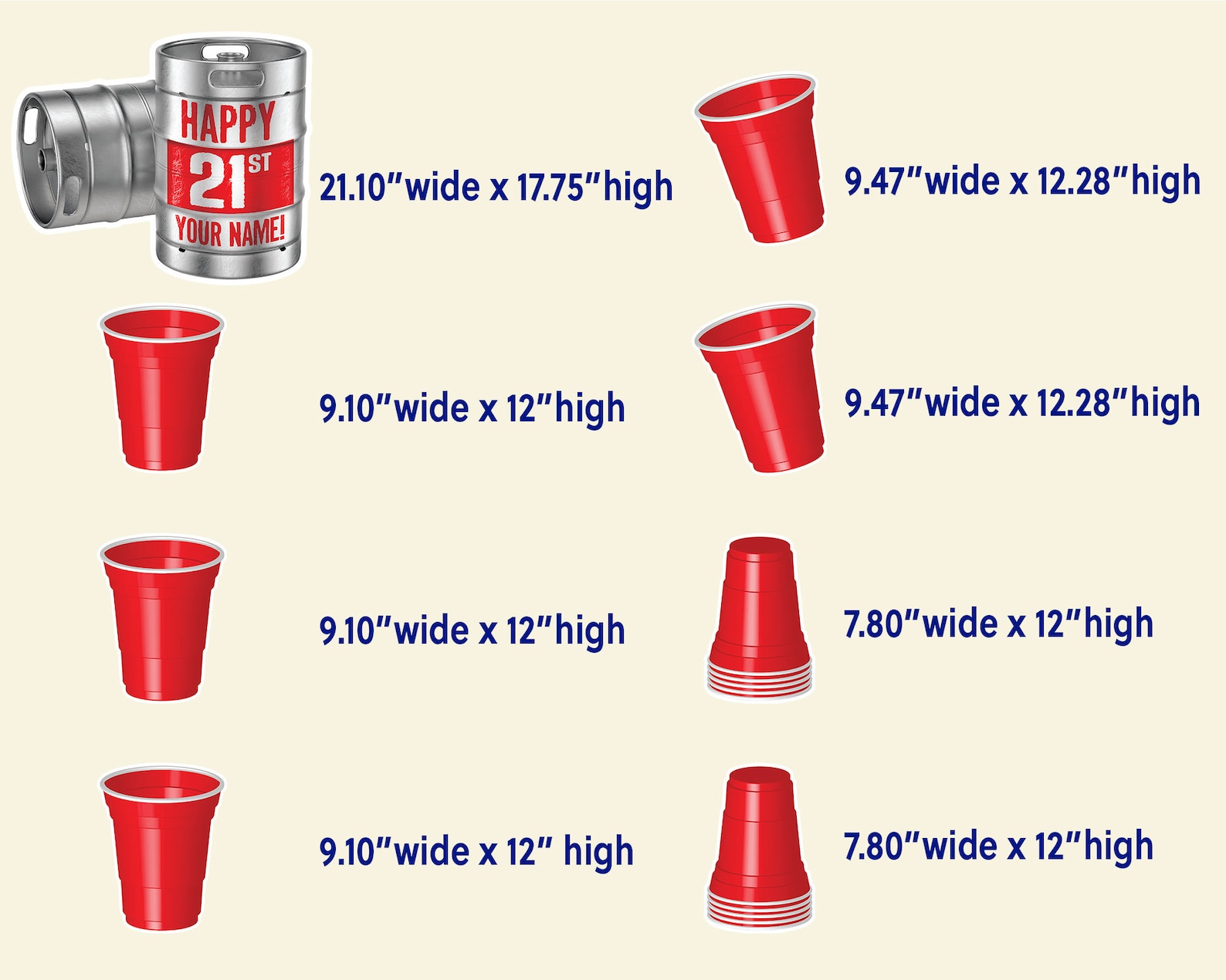 Personalized 21st Birthday Keg & Cups Lawn Sign Package Beer Etsy