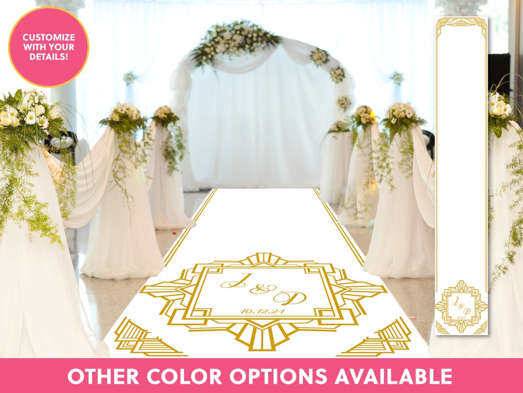 Gatsby Aisle Runner Custom Wedding Aisle Runner Vinyl Etsy