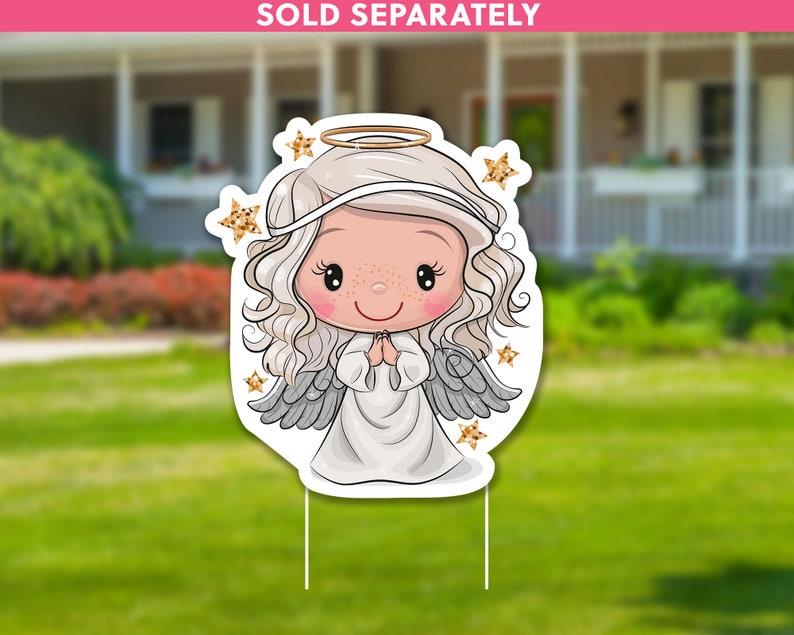 Praying Boy Angel Lawn Sign Baptism Lawn Sign Communion Etsy