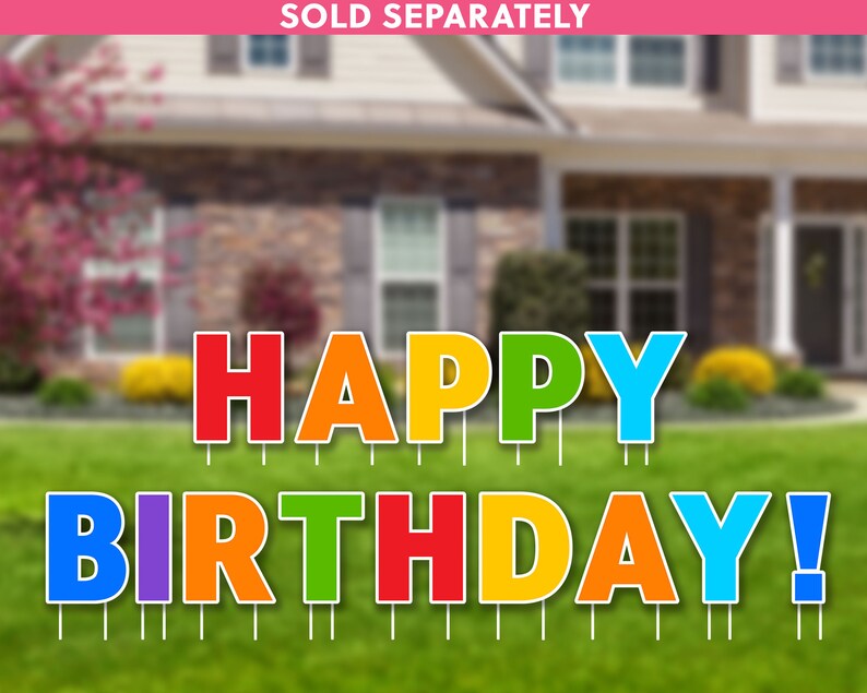 Red Number Birthday Candle Lawn Sign Birthday Candles Lawn Etsy