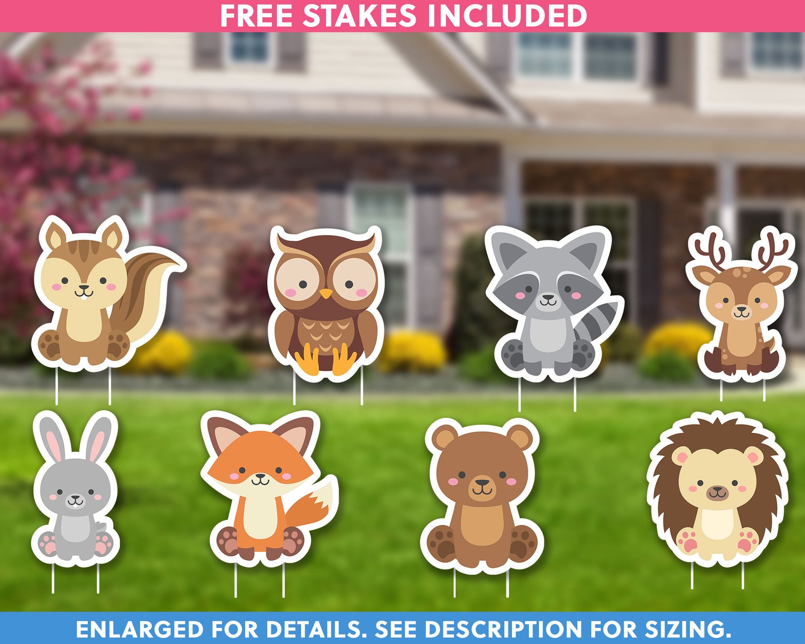 Woodland Animals Lawn Sign Package Woodland Baby Shower Lawn Etsy