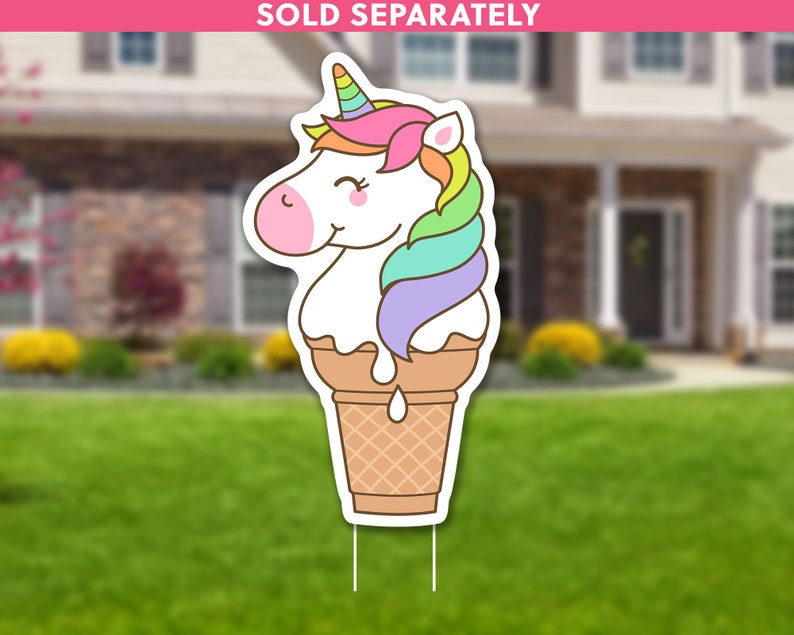 Unicorn Birthday Lawn Signs Package Unicorn Birthday Party Etsy