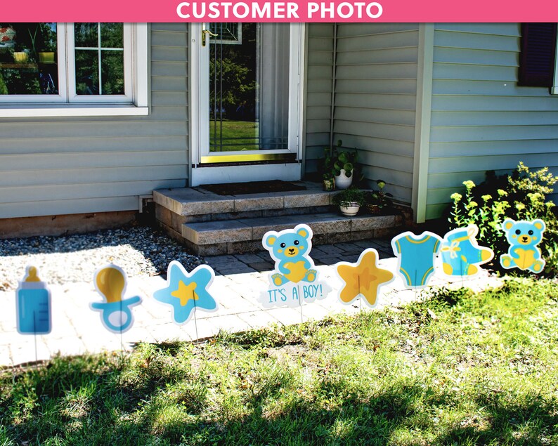 Baby Boy Lawn Signs Package Baby Announcement Lawn Etsy