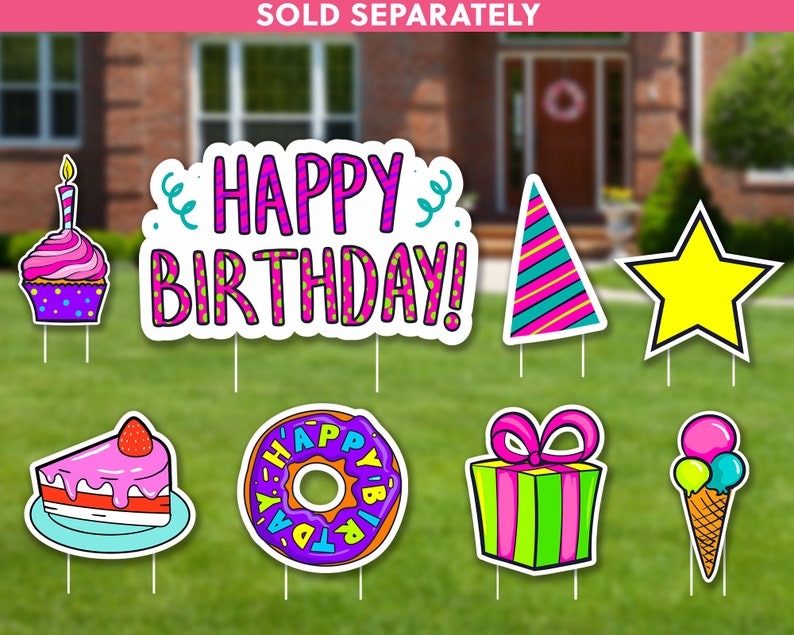 Red Number Birthday Candle Lawn Sign Birthday Candles Lawn Etsy