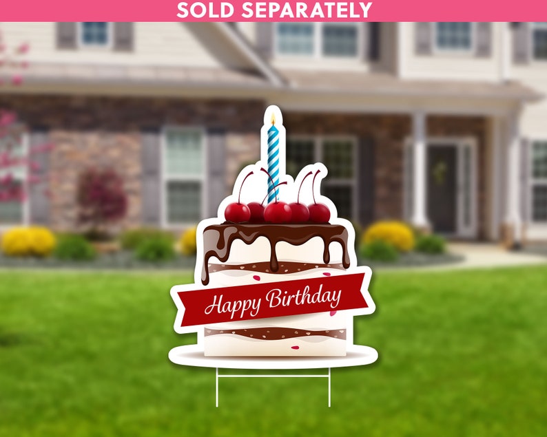 Red Number Birthday Candle Lawn Sign Birthday Candles Lawn Etsy