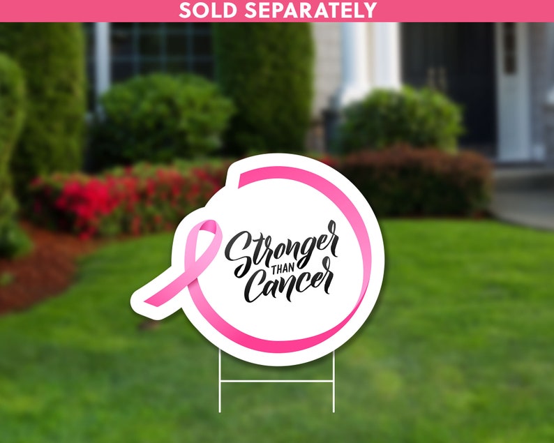 Breast Cancer Awareness Pink Ribbon Lawn Sign Breast Cancer Etsy