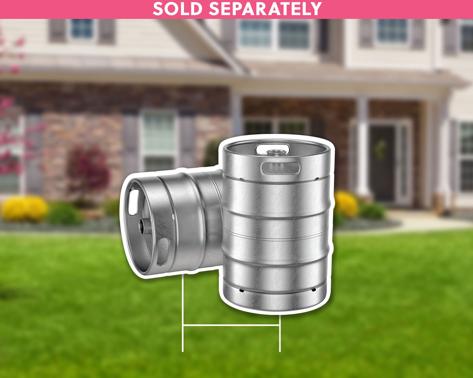 Beer Keg and Red Cups Lawn Sign Package Let's Drink Beer Etsy