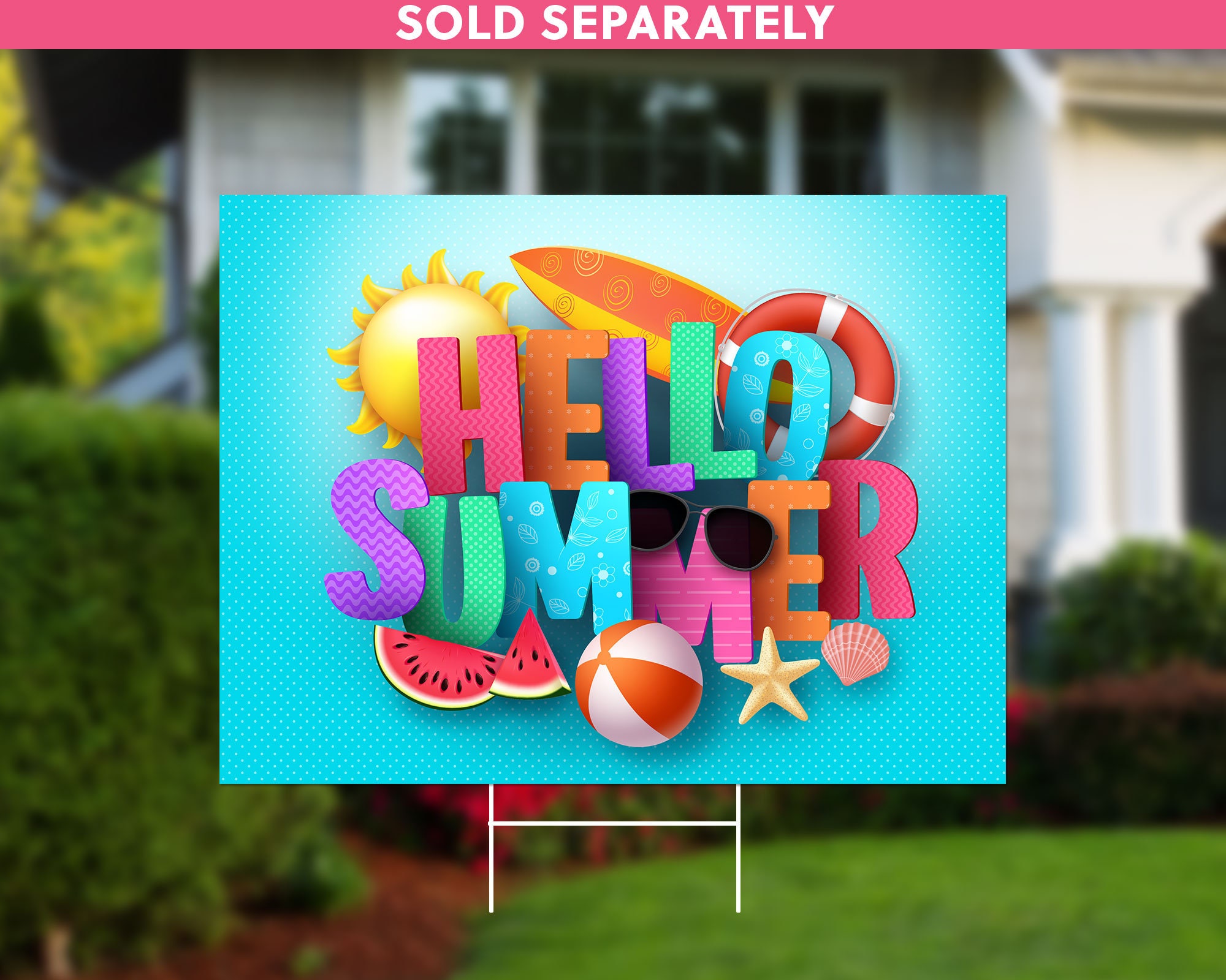 Firma de césped de piña / letrero de césped de verano / | Etsy