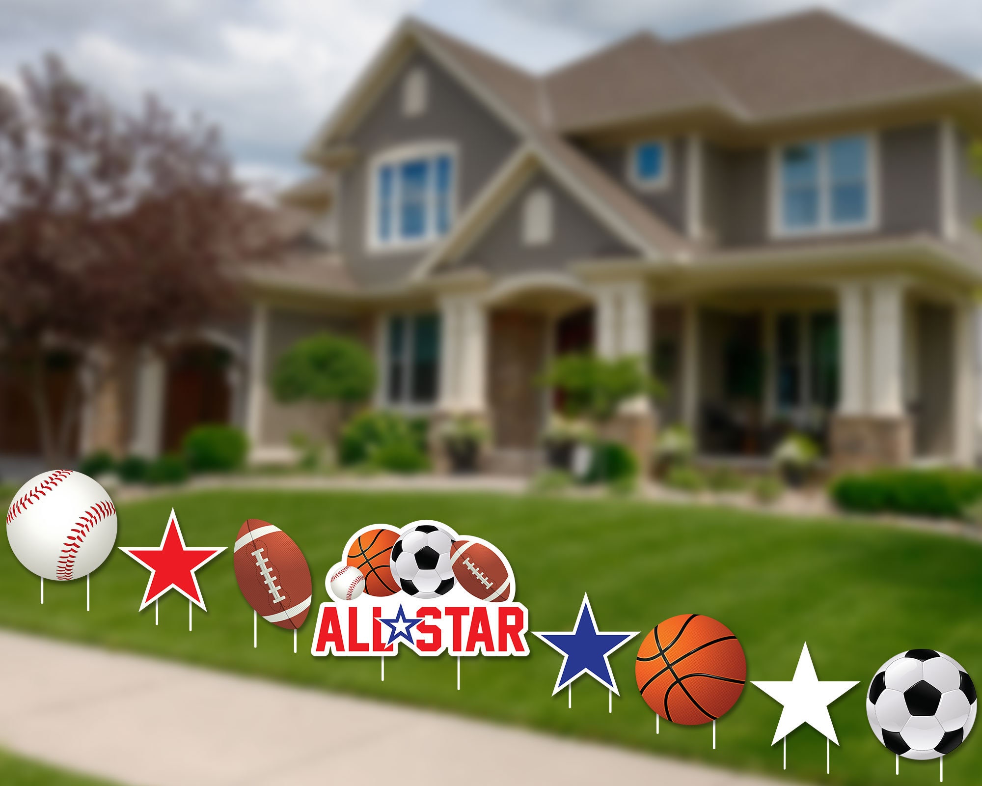 All Star Sports Lawn Signs Package All Star Yard Sign Etsy