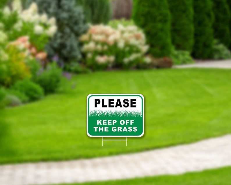 Please Keep off the Grass Lawn Sign Landscape Protection Etsy