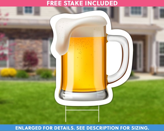 Beer Mug Lawn Sign Cheers and Beers Beerfest Decorations - Etsy